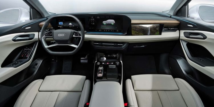 2025 Audi Q6 E Tron Interior Revealed With Front Passenger Display Insideevs 64F506D3Ac83E